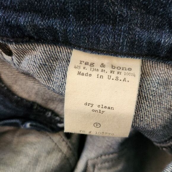 Rag & bone jodhpur Lamb Leather Panel Skinny Jeans Size 24 - Picture 5 of 6